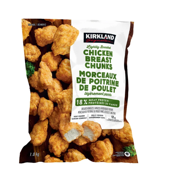 KIRKLAND SIGNATURE Lightly Breaded Chicken breast Chunks 1.8 Kg