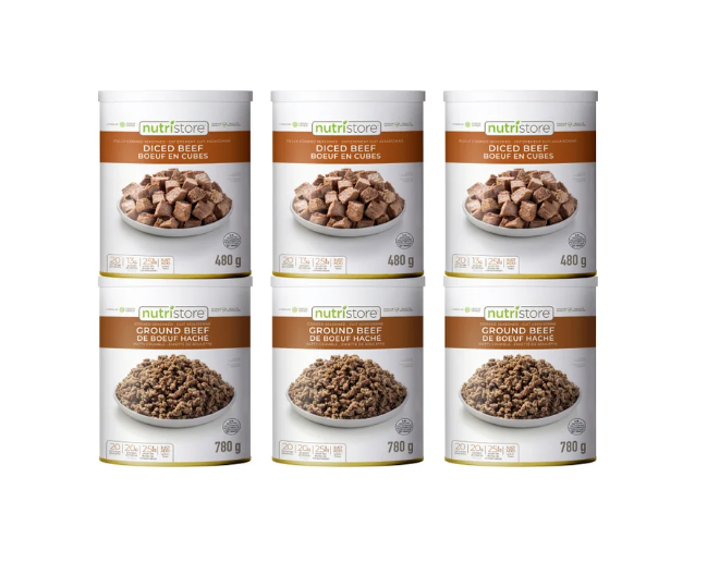 Nutristore Freeze Dried Diced Beef Variety 6 Cans