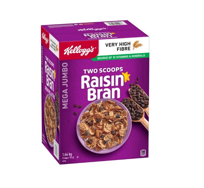 Kelloggs's Two Scoops Raisin Bran Cereal 1.44 Kg