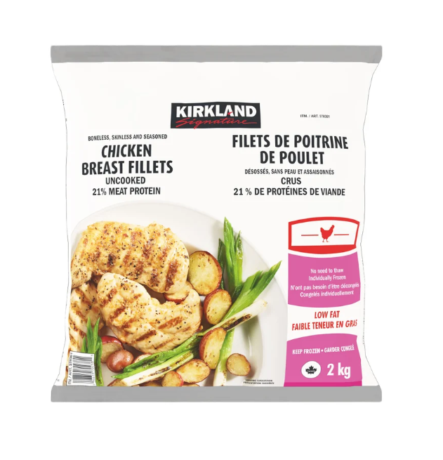 KIRKLAND SIGNATURE Frozen Chicken Breast Fillets 2 Kg