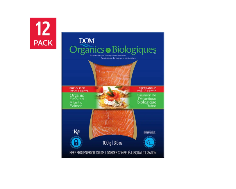 DOM Organics Smoked Atlantic Salmon -100 G (3.5 oz)x 12 Pack
