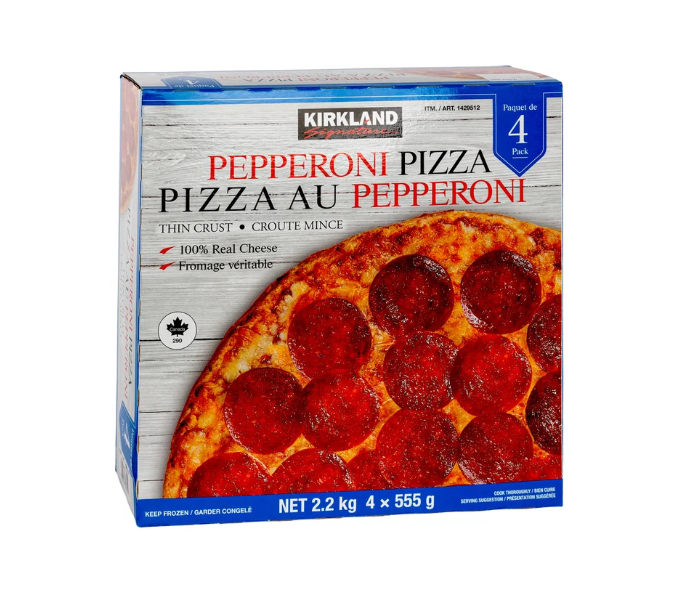 KIRKLAND SIGNATURE Pepperoni Thin Crust Pizza 4x555 G