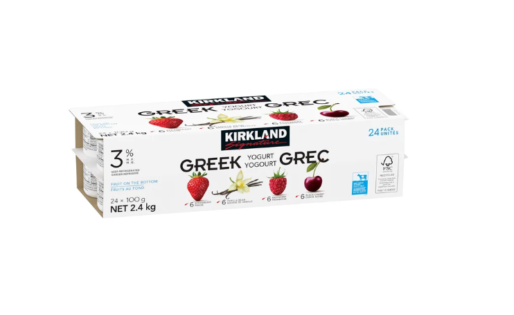 KIRKLAND SIGNATURE M.F Greek Yogurt Variety Pack 24x100 G, 2.4 Kg