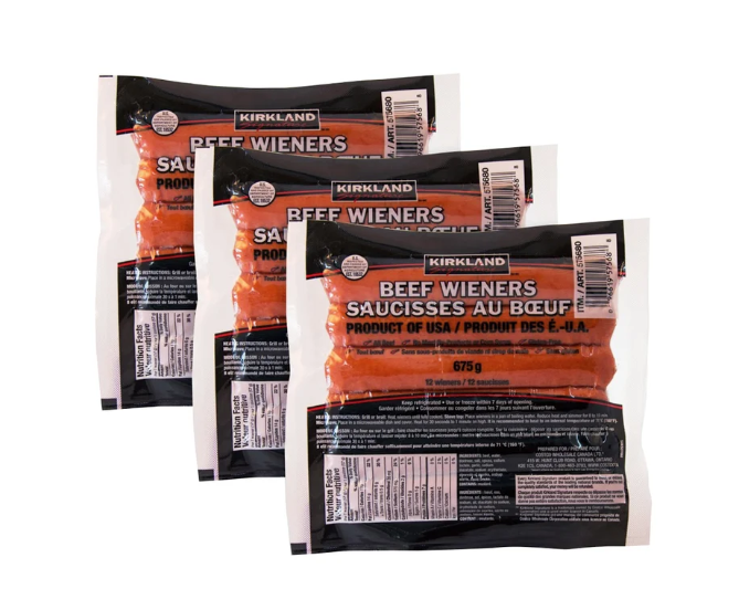 KIRKLAND SIGNATURE Beef Wieners 3x675 G