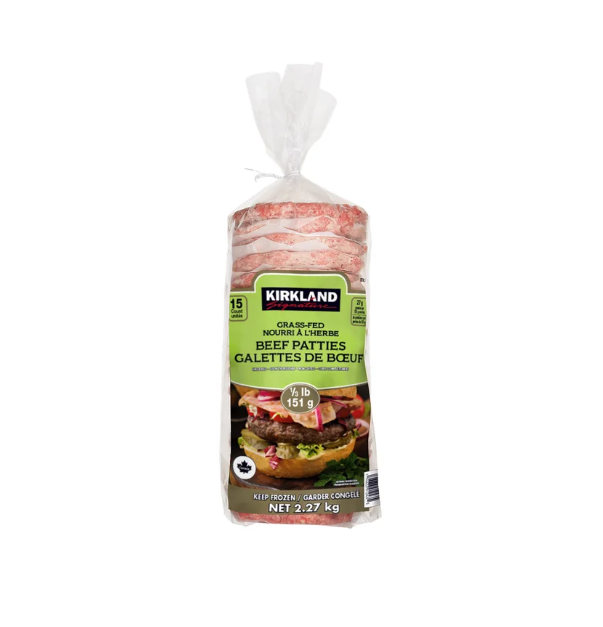 KIRKLAND SIGNATURE Grass-Fed Beef Patties 2.27 Kg