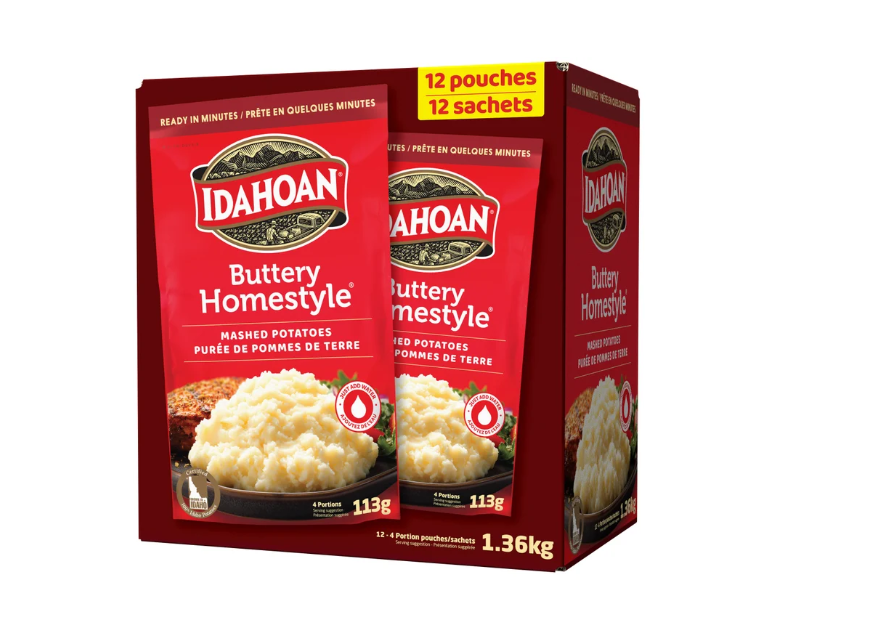 Idahoan Buttery Homestyle Mashed Potatoes 1.36 Kg, 12 Pouches