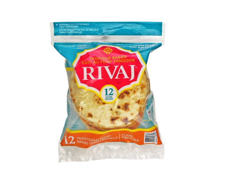 Rivaj Traditional Tandoor Baked Naan  12 Pack