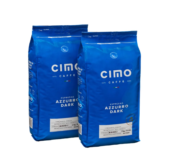 Caffe Cimo Azzurro dark Espresso Whole Coffee Beans 2x2 Kg