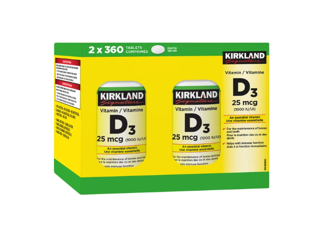 KIRKLAND SIGNATURE Vitamin D3 Tablets 2x360 Tablets