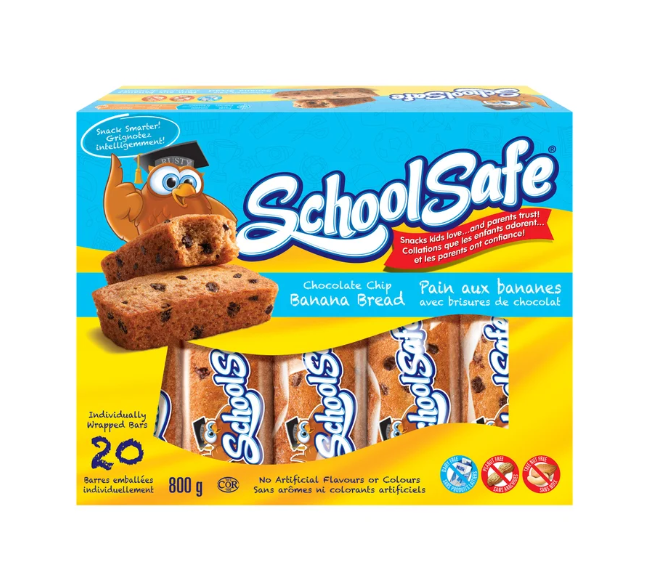 School Safe Banana Chocolate Chip Muffin Bars-20x40 G