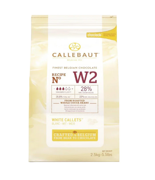 CALLEBAUT White Belgian Chocolate Callets 2.5 Kg