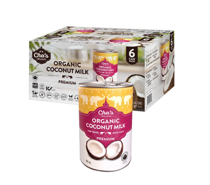 Cha's Premium Organic Coconut Milk 6x 405 ml