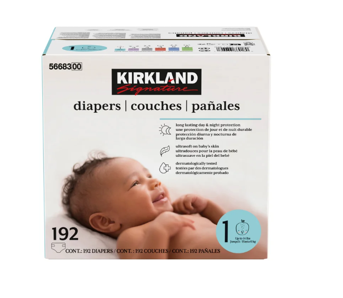 KIRKLAND SIGNATURE Diapers Size 1-2 192 Count