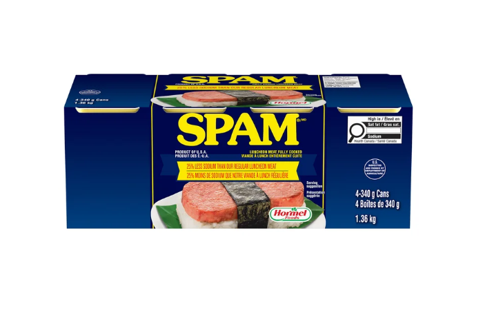 SPAM Less Sodium Luncheon Meat 4x340 G
