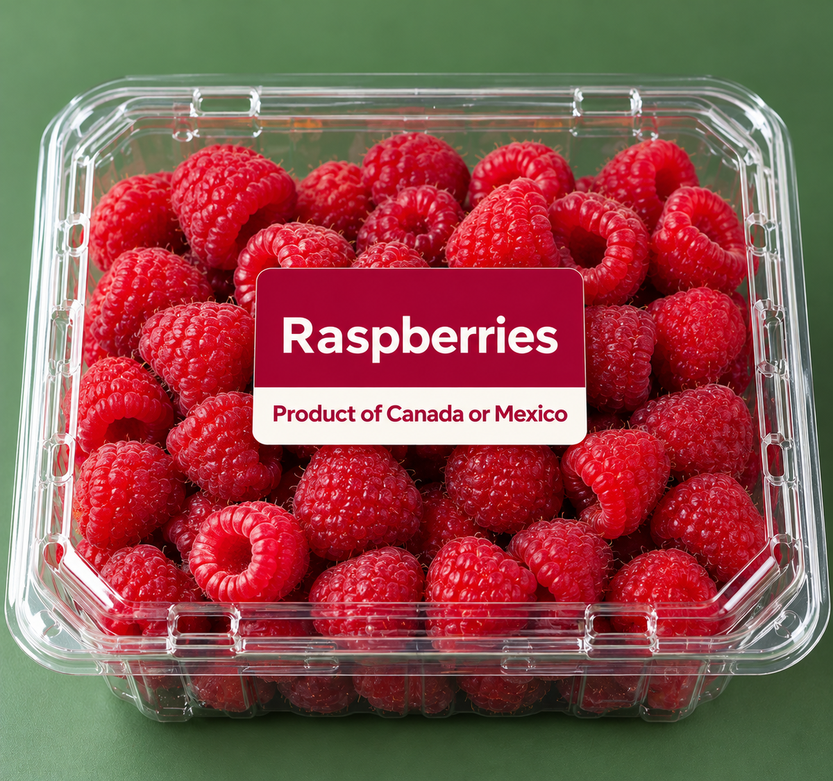 Raspberries , Product of Canada or Mexico 340 g/ 12 oz
