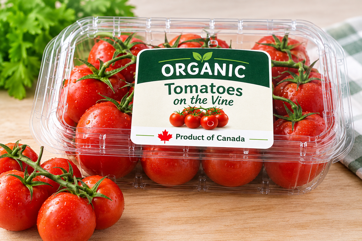 Organic Tomatoes on the Vine -Product of Canada 1.36 Kg/ 3 lb